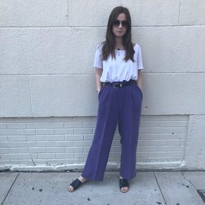 100% Silk Purple Trousers